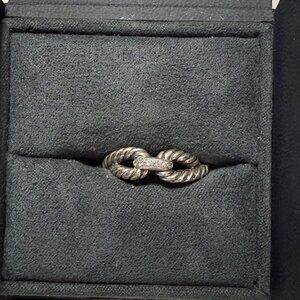 David Yurman Cable Loop Ring With Diamonds. Like New